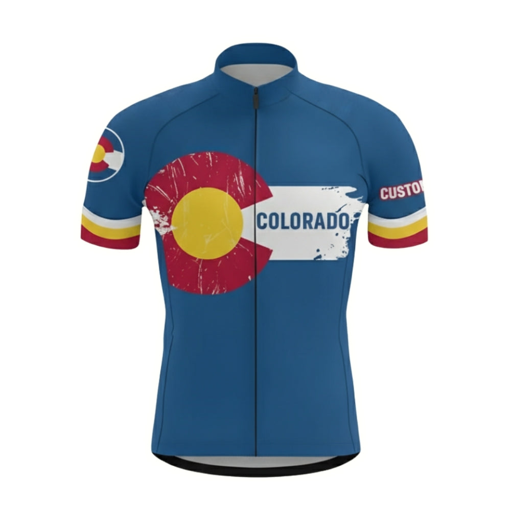 Custom Colorado Flag Cycling Short Sleeve Jersey For Men, Custom Colorado Cycling Jersey CZ0044