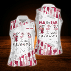 Custom Par Then Bar Flamingo Wine Golf Sleeveless Shirt For Women, Custom Flamingo Golf Shirt For Ladies