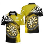 Custom Black And Red Dart Polo Shirts For Men, Custom Darts Shirts DZ0012