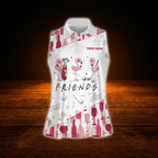 Custom Par Then Bar Flamingo Wine Golf Sleeveless Shirt For Women, Custom Flamingo Golf Shirt For Ladies