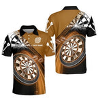 Custom Black And Red Dart Polo Shirts For Men, Custom Darts Shirts DZ0012