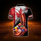 Custom Canada Flag Billiard Polo Shirt For Men, Personalized Canada Team Billiard Shirts