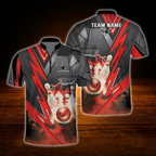 Custom Flame Thunder Bowling Jersey For Men, Custom Flame Bowling Team Shirt