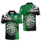 Custom Black And Red Dart Polo Shirts For Men, Custom Darts Shirts DZ0012