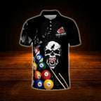 Custom Skull Billiard Polo Shirt For Men, Custom Skull Billiard Team Shirt