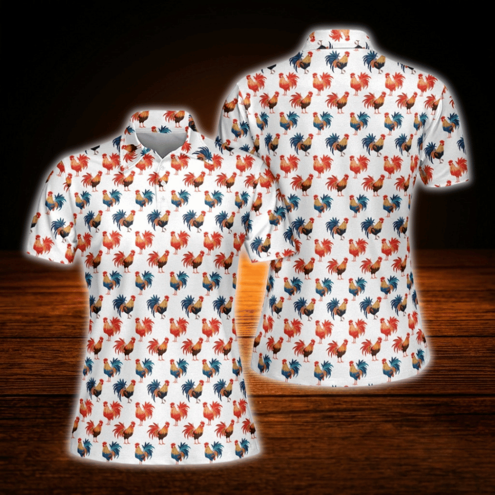 Rooster Golf Polo Shirts For Women, Chicken Golf Shirt For Ladies