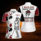 I Was One Under Today Women's Argyle Skull Golf Polo Shirts, Funny Skull Golf Shirt For Women