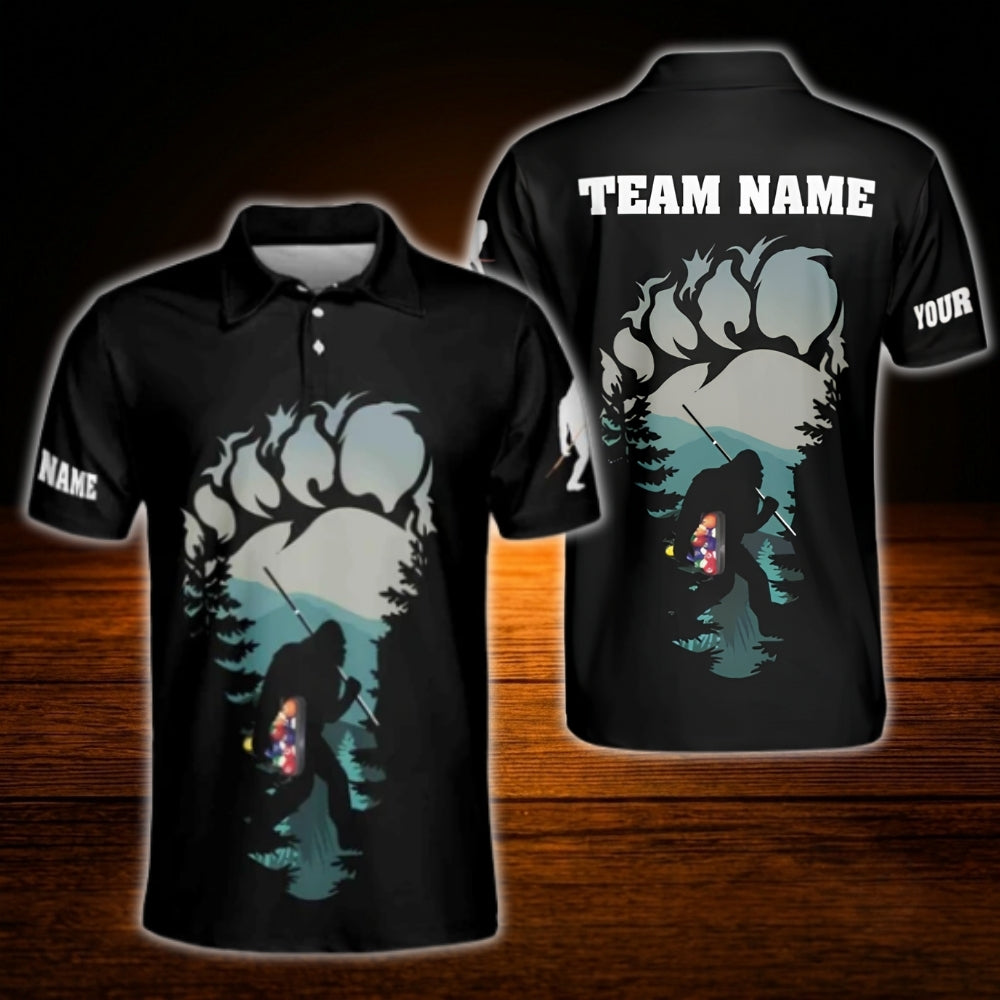 Custom Bigfoot Billiard Polo Shirt For Men, Custom Sasquatch Team Billiard Shirt