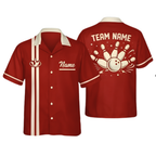 Custom Vintage Mens Black Hawaiian Bowling Shirt, Custom Vintage Bowling Team Shirts BZ0380