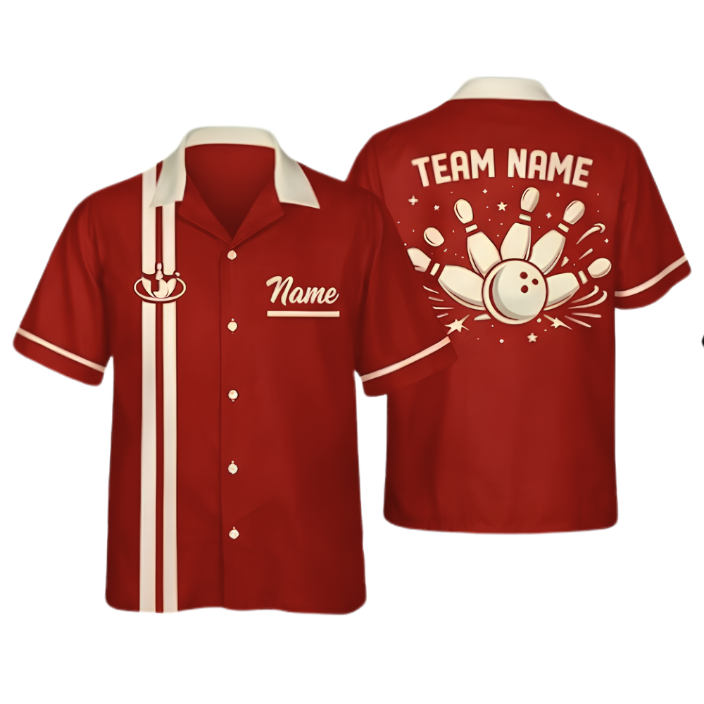Custom Vintage Mens Black Hawaiian Bowling Shirt, Custom Vintage Bowling Team Shirts BZ0380