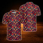 Pumpkin Spooky Ghost Halloween Golf Polo Shirts For Men, Halloween Golf Shirts