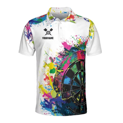 Aim Shoot Swear Repeat Custom Darts Polo Shirt For Men, Custom Funny Darts Team Shirts DE0035