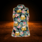 Beer Tropical Women's Sleeveless Golf Shirt, Beer Golf Shirt For Women