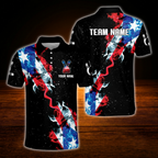 Custom Texas Flag Bowling Men Polo Shirt, Custom Texas Team Bowling Shirt