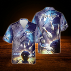 Custom Thunder Lightning Bowling Hawaiian Shirt For Men, Custom Team Bowling Shirt