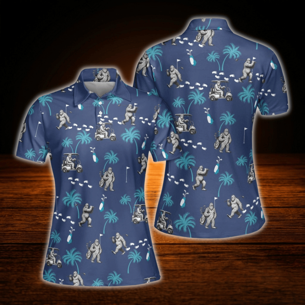 Navy Bigfoot Women's Golf Polo Shirts, Bigfoot Golf Shirts For Women