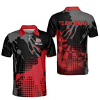 Custom Team Black And Red Darts Polo Shirts For Men, Custom Darts Shirts DE0057
