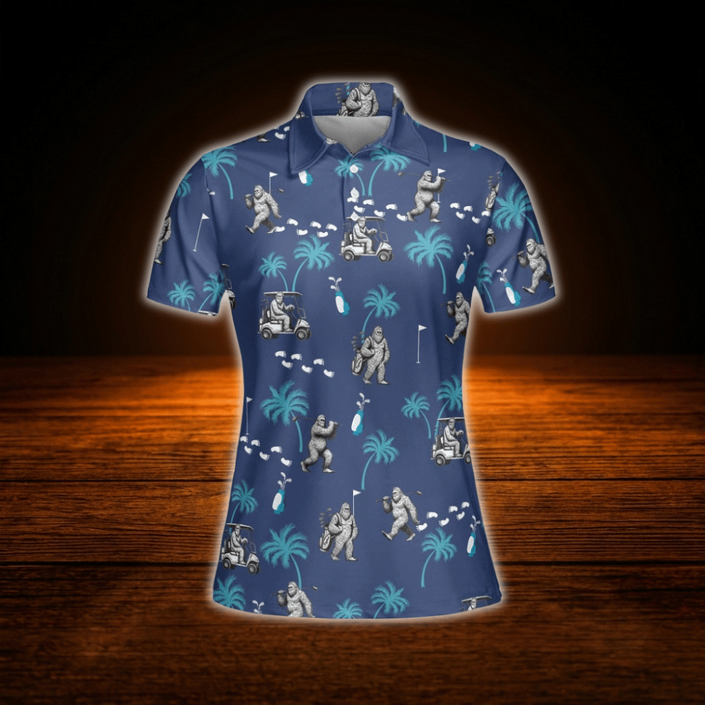 Navy Bigfoot Women's Golf Polo Shirts, Bigfoot Golf Shirts For Women