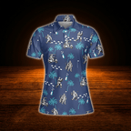 Navy Bigfoot Women's Golf Polo Shirts, Bigfoot Golf Shirts For Women