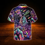 Neon Bigfoot Bowling Hawaiian Shirt For Men, Sasquatch Bigfoot Bowling Shirt