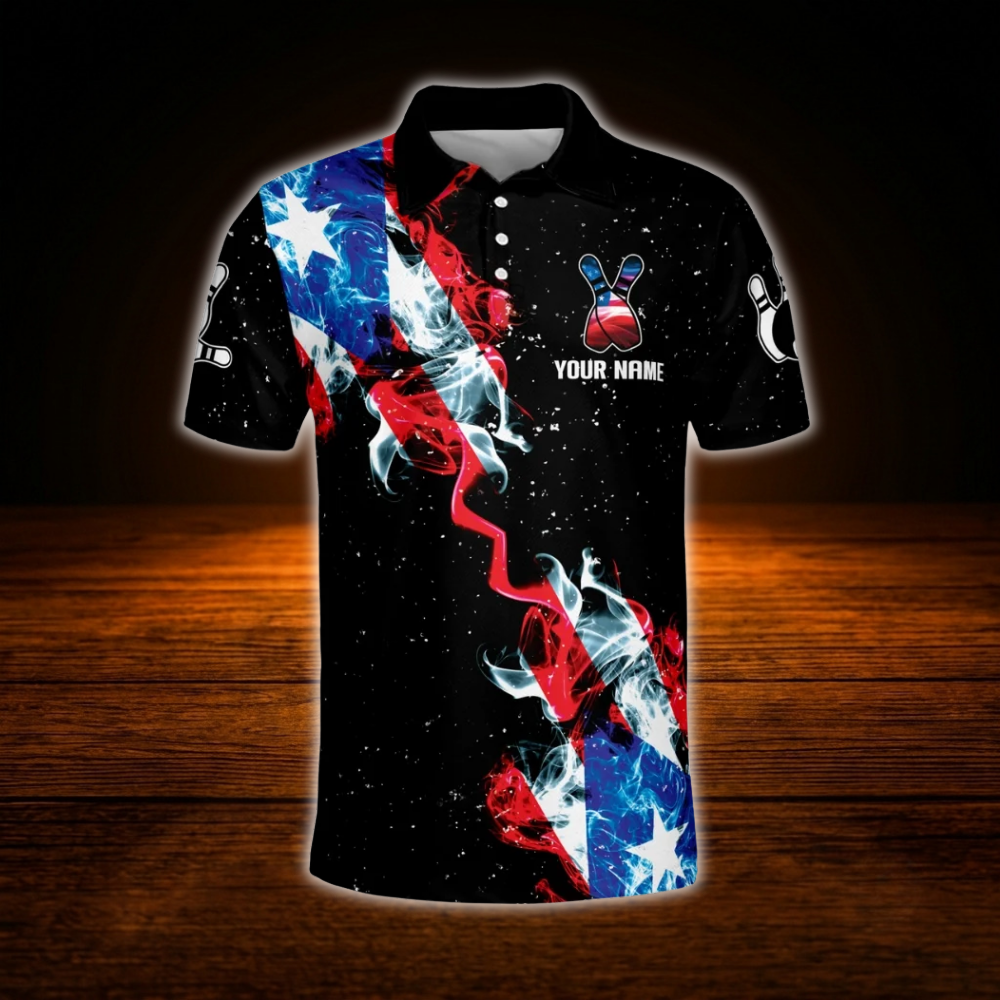 Custom Texas Flag Bowling Men Polo Shirt, Custom Texas Team Bowling Shirt