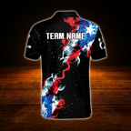 Custom Texas Flag Bowling Men Polo Shirt, Custom Texas Team Bowling Shirt