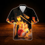 My Balls Are On Fire Custom Flame Bowling Hawaiian Shirt For Men, Custom Funny Flame Bowling Shirt