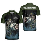 Custom Men's Skull Fishing Darts Polo Shirt, Custom Skull Darts Team Shirts DE0058