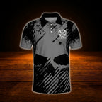Custom Skull Black Dart Polo Shirt For Men, Custom Skull Dart Team Shirt