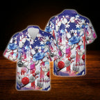 American Flag Bowling Hawaiian Shirt For Men Women, Patriotic 4th Of July Bowling Shirt