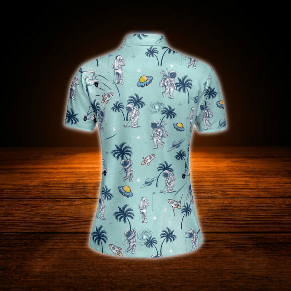 Astronaut Women's Golf Polo Shirts , Space Golf Shirts For Ladies