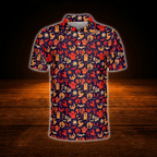Pumpkin Spooky Ghost Halloween Golf Polo Shirts For Men, Halloween Golf Shirts