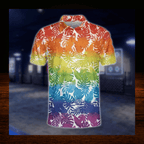 Men's Rainbow Tropical Golf Polo Shirts, LGBT Pride Golf Shirts