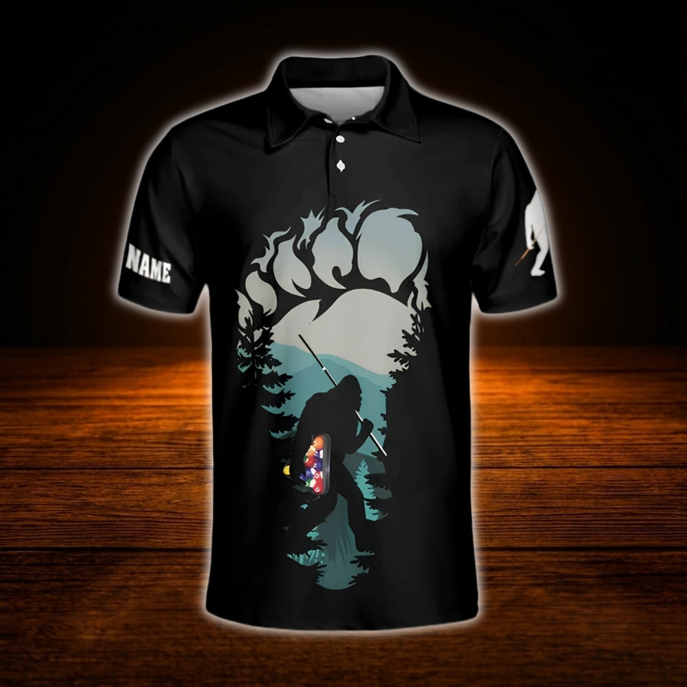 Custom Bigfoot Billiard Polo Shirt For Men, Custom Sasquatch Team Billiard Shirt