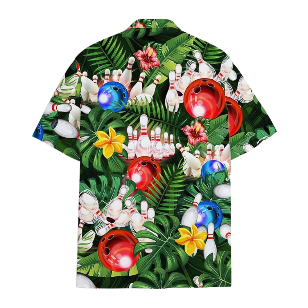Green Tropical Bowling Hawaiian Shirt For Men And Women, Tropical Bowling Shirt BZ0314