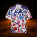 American Flag Bowling Hawaiian Shirt For Men Women, Patriotic 4th Of July Bowling Shirt