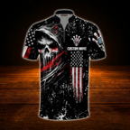 Custom Skeleton Bowling Jersey For Men, Custom Skull Bowling Shirt Team