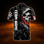 Custom Skeleton Bowling Jersey For Men, Custom Skull Bowling Shirt Team