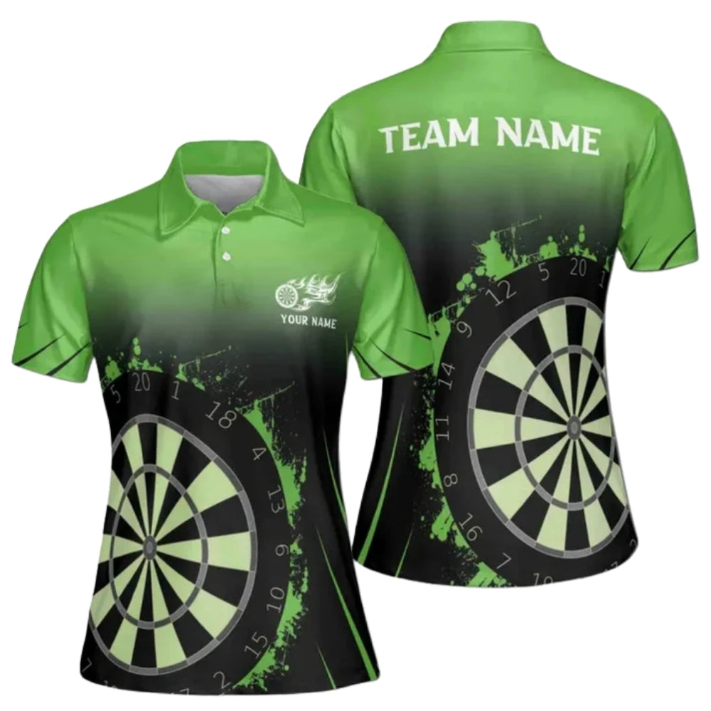 Custom Team Black And Pink Darts Polo Shirts For Women, Custom Ladies Darts Shirts DE0059