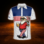 I Put It In Every Hole Custom Old Man Golf Polo Shirt USA Flag, Custom Funny Golf Shirt