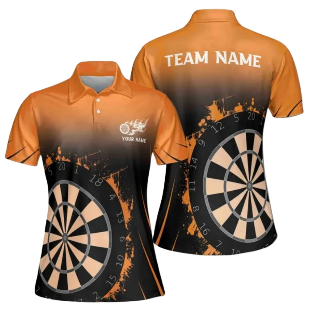 Custom Team Black And Pink Darts Polo Shirts For Women, Custom Ladies Darts Shirts DE0059