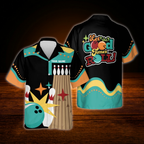 Custom Let The Good Times Roll Bowling Hawaiian Shirt, Custom Funny Bowling Shirt Pink Black