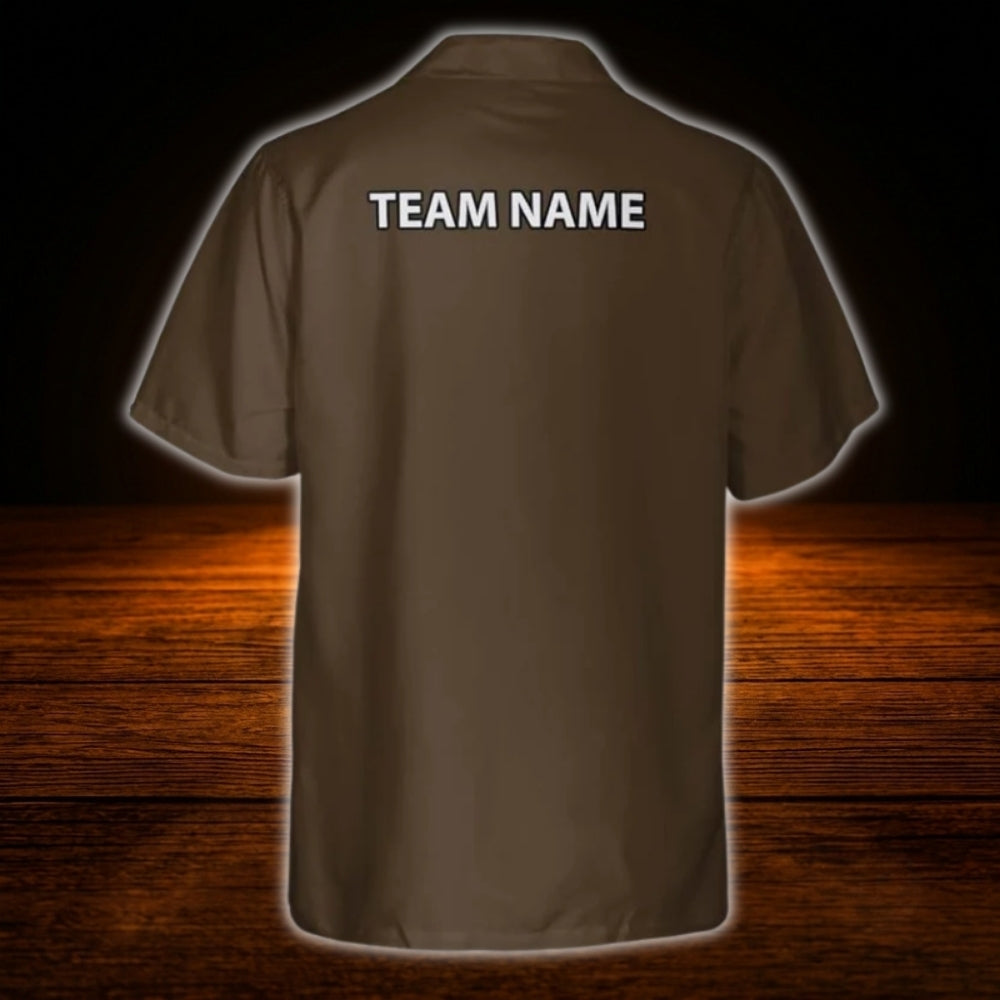 Custom Vintage Brown Bowling Hawaiian Shirt, Custom Bowling Team Shirt Vintage