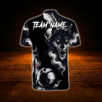 Custom Wolf Black Bowling Jersey For Men, Custom Wolf Team Bowling Shirt