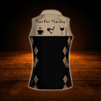 Plan For The Day Personalized Leopard Ladies Sleeveless Golf Shirts, Custom Leopard Golf Shirt