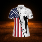 Custom American Flag Golf Polo Shirts For Women, Custom Patriotic Golf Shirts For Ladies