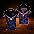 Custom Team Dart Pattern Darts Polo Shirt For Men, Custom Darts Team Shirt