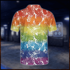 Men's Rainbow Tropical Golf Polo Shirts, LGBT Pride Golf Shirts
