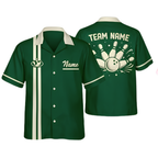 Custom Vintage Mens Black Hawaiian Bowling Shirt, Custom Vintage Bowling Team Shirts BZ0380