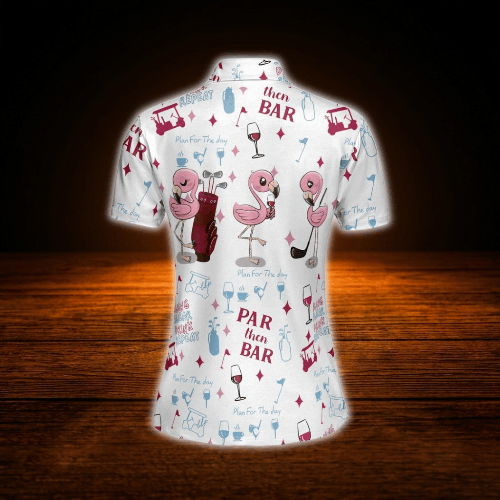 Par Then Bar Flamingo Golf Polo Shirts For Women, Flamingo Golf Shirts For Ladies